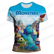 Monsters Inc Anime Cartoon Children's T-Shirt 3D Summer New Style Boy Clothes Girl Graphics Funny Ka