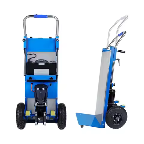 New Electric Stair Climbing Dolly 1200W Foldable Rubber Hand Truck 4m Safety Rope 880 Lbs Capacity F