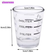 uloveremn 45ml Espresso Glass With Calibration Coffee Cup Thickened Glass Messuring Cup