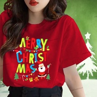 (24 Hours Delivery) Angle Official Merry Christmas T-shirt Santa Claus Tree Printed T38