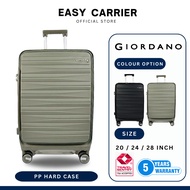 GIORDANO STRAVA 20"/24"/28" PP UNBREAKABLE 2 IN 1 FRONT OPEN ANTI THEFT ZIP EXPANDABLE TSA TROLLEY L