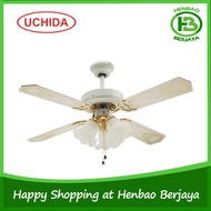 Uchida Ceiling Fan 42 inch White 3 Lights CF125 Wooden Ceiling Fan