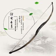 [New] Traditional Bow and Arrow Ancient Wooden Handmade Retro One Bow Straight Pull Bow Antique Mongolian Traditional Bow and Arrow Sports Fitness Entertainment Shooting Bow and Arrow Set Scenic Spot Props