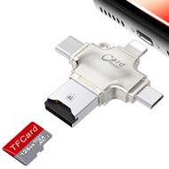 4 In 1เครื่องอ่านการ์ดความจำ Micro การ์ดรีดเดอร์ SD Lightning/Micro USB เครื่องอ่านบัตร OTG สำหรับ Iphone iPad Air Mini Andriod Huawei Xiaomi