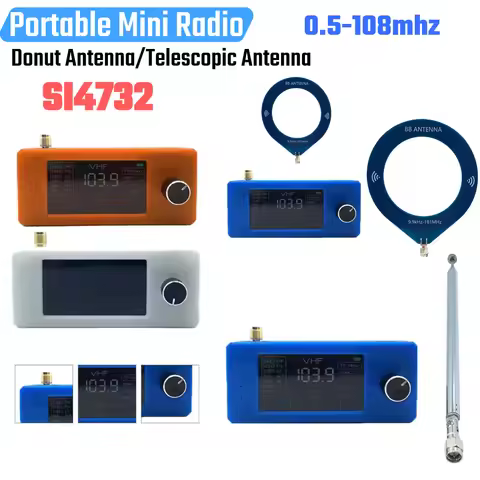 SI4732 DSPChip 0.5-108mhz Portable Radio LSB USB AM FM Pocket Mini Radio with Antenna All Band Radio