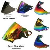 (VISOR) Gracshaw Glazzo G919i Helmet- Smoke Tinted/Revo Gold/Rainbow /Galaxy Visor (Day & Night Use/