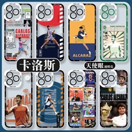 Carlos Alcaraz Apple 16 Phone Case iphone15pro Suitable for 14promax Carlos.Alkaras 12 Tennis xsmax 
