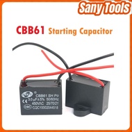 CBB61 FAN CAPACITOR WIRED Motor Capacitor CBB61 1uf 1.2uf 1.5uf 1.8UF 2uf 2.5uf 3uf 3.5uf 4uf 4.5uf 
