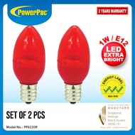 PowerPac 2x 财神灯 LED Bulb 1W E12 red light (PP6220R)