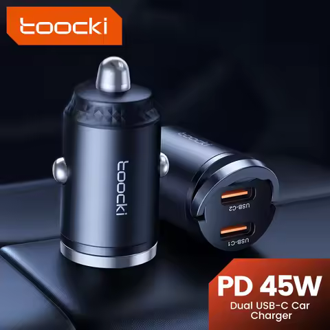 Toocki Car Charger Mini PD 45W Pull Ring Fast Charging USB C Phone Charger Adapter For iPhone 15 14 