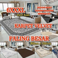PALING BESAR 8X10 KAKI  6XL KARPET VELVET ANTI SLIP SAIZ PALING BESAR (200X300CM)