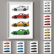 911 GT3 RS Car Generation Supercar Poster Canvsa Print Painting Home Decor Wall Art Decoration Gift 