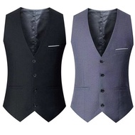 Waiter Vest Mens Suit Vest Male Waistcoat Business Formal Dresses Slim Vest Sleeveless Formal Jacket
