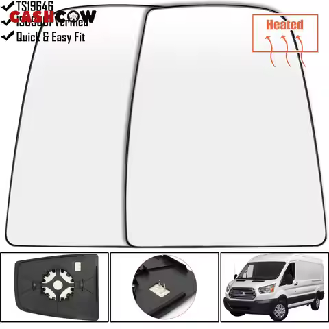 CASHCOW For Ford Transit 8 Mk8 2014 On 150 250 350 2015 - 2019 Left Right Side Wing Mirror Glass Hea