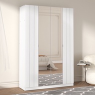 Synergy House Donna 4 Door Wardrobe with mirror Almari Baju Cermin Modern Wardrobe Cabinet Storage