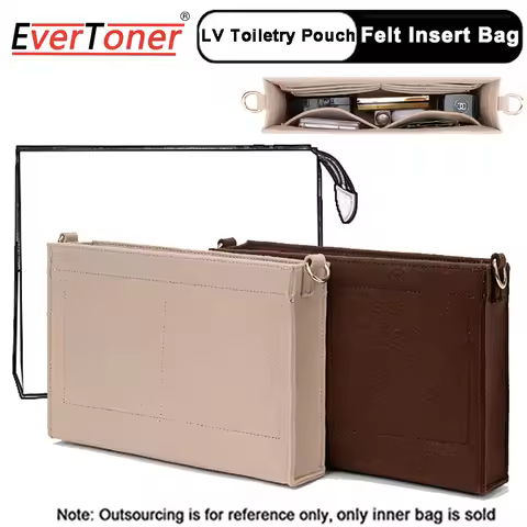 EverToner For LV Toiletry Pouch 19 26 Bag Purse Felt Insert Organizer Makeup Handbag Travel Inner Po
