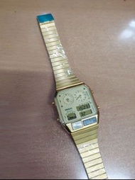 全新 復古 ANA-DIGI OEM LCD 手錶 - 星晨 Citizen 同款 - 計時 星期 溫度 響鬧 兩地時間 金色 數字錶 潮流大熱 可換超巿劵