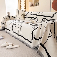 卡通沙发巾雪尼尔防猫抓沙发盖布四季通用全盖沙发套罩家用沙发毯