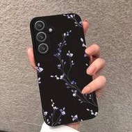 1pc Creative Purple Floral Straight Edge Liquid Soft Phone Case Compatible With GalaxyS26 S25 S24Ult