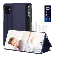 For Samsung Galaxy S22 Ultra S22 Plus 5G S21 S20 FE Luxury Mirror Leather Magnetic Flip Smart Case C