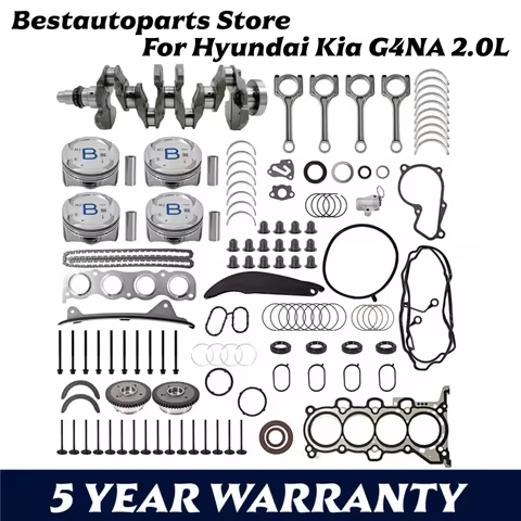 G4NA Engine Rebuild Timing Chain Kit Crankshaft Connecting Rods Gasket Bearing Valve Set Fit 2.0 L L