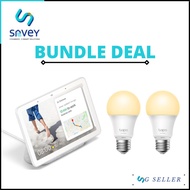 (SG SELLER) GOOGLE NEST HUB [CHALK/CHARCOAL] LOCAL 3 PIN PLUG+TP-LINK TAPO L510E (2 PACK) DIMMABLE SMART WIFI LIGHT BULB