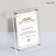 Acrylic Photo Frame Authorization Certificate Medal Award Frame Crystal Photo Frame Stand Poster Dis