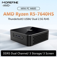 MOREFINE M600 Mini PC AMD Ryzen 5 7640HS Thunderbolt 3 USB4 Radeon 680M DDR5 RAM PCIe4 Dual SSD Dual 2.5G LAN WIFI6 WIN11 Gaming Computer