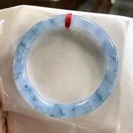 冰種翡翠天然翡翠玉鐲A玉手鐲 玉鈪 • 冰種藍飄花翡翠圓鐲
