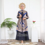 Gamis Batik Motif Keris Modern Premium Dress Muslim Gamis Batik Kombinasi