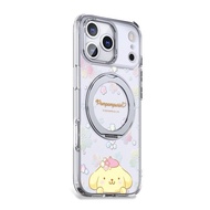 三麗鷗iPhone 17/16/15/14/13/12 360旋轉磁吸立架殼-櫻花布丁狗