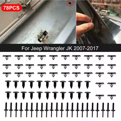 78Pcs Fender Flare Hardware And Tools Clip Assembly Kit for Jeep Wrangler JK 2007-2017 Hybrid Car Ac