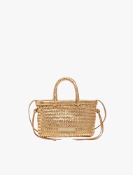 BIMBA Y LOLA - GOLD PLAITED LEATHER MINI BAG