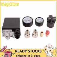 Magicstore Pressure Switch 1/4in 4 Holes Controller Regulator Valve 90‑120PSI 220V Control