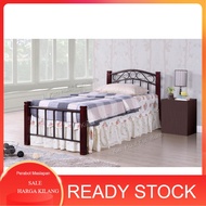 Harga Kilang Solid Wood + Metal Single Bed Katil Single Besi Bed Only (Not Include Side Table) Katil