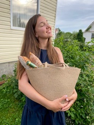 法式籃子 , 天然黃麻單肩包 , 編織包 , 柳條黃麻包 , 法式