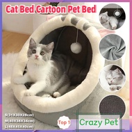📢Ready Stock📢Washable Pet Bed Cat Bed Large Size Soft Kennel Bed Cotton Cat Bed with Toy Kucing Bed 