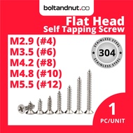 CSK Phillips Flat Head Self Tapping Screw | SUS 304 Stainless Steel Grade A2-70 | M2.9 M3.5 M4.2 M4.
