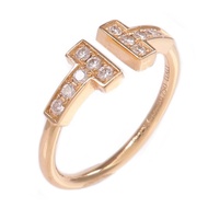 TIFFANY＆CO 18K玫瑰金T Diamond Wire Ring鑽石戒指US#4.5
