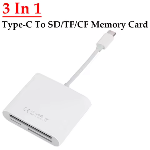 3 in 1 Type C To CF/SD/TF Card Adapter SD Card Adapter Memory Card Reader CF SD TF Compact Camera Ca
