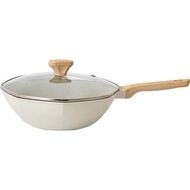 【 現貨】不粘鍋家用炒鍋八角炒菜鍋麥飯石不沾平底煎鍋電磁爐30cm