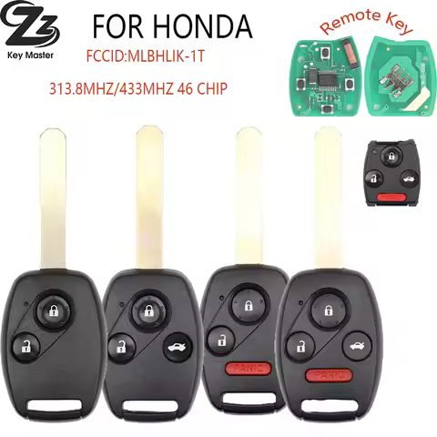 Zz For Honda Accord Civic CRV Car Key 313.8/433MHZ N5F-S0084-A MLBHLIK-1T KR55WK49308 For Honda Acco