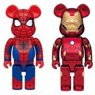 實體店預訂 <日版> 日本直送 Medicom Toy Be@rbrick Bearbrick Marvel 一番賞 2021 IRONMAN 400% SP賞 & SPIDERMAN 400% LA