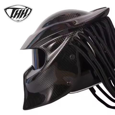 Predator Carbon Fiber Helmet Iron Man Full Face Moto Casque Capacete Casco DOT Approved