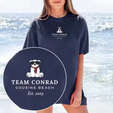 Team Conrad Junior Mint Bear Cousins Beach Est. 2009 Graphic T Shirts The Summer I Turned Pretty 3 M