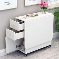 Others - 簡約現代小戶型伸縮折疊餐桌 長方形移動廚房儲物櫃 簡易飯桌椅 組合（快遞送貨上門）（平行進口）