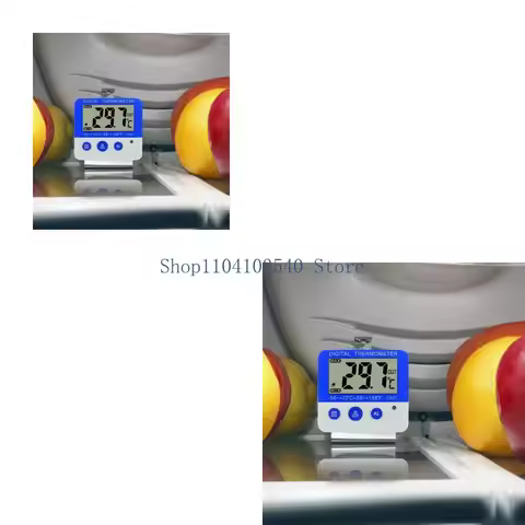 02DC Digital Refrigerator Thermometer with Probe Freezer Room Thermometer,High Precision Fridge Alar