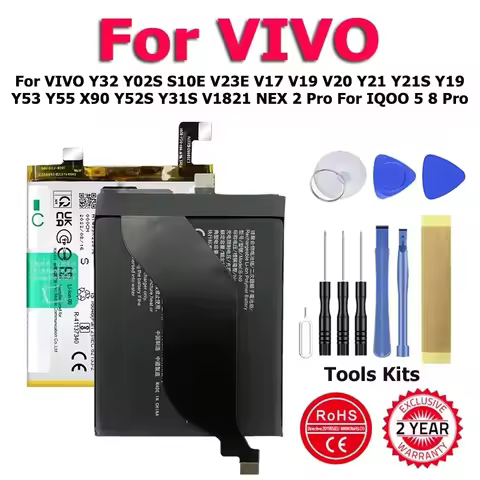 B-R5 B-S0 Battery For VIVO Y32 Y02S S10E V23E V17 V19 Y21S Y19 V20 Y21 Y53 Y55 X90 Y52S Y31S V1821 N
