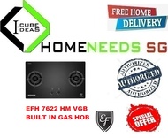 EF EFH 7622 HM VGB BUILT IN GAS HOB  GLASS - Battery Ignition  Free Delivery