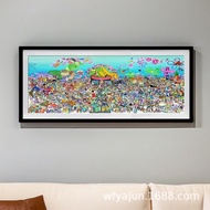 SpongeBob SquarePants Puzzle Photo Frame 800 Pieces Matching Frame 88 * 33 Metal Solid Wood 75 * 50 